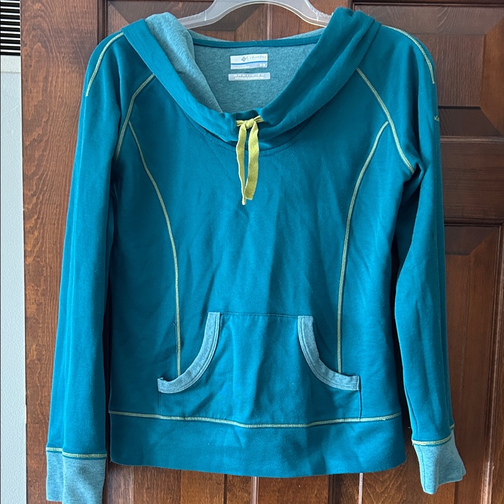 Columbia Teal Hooded Pullover Sweatshirt